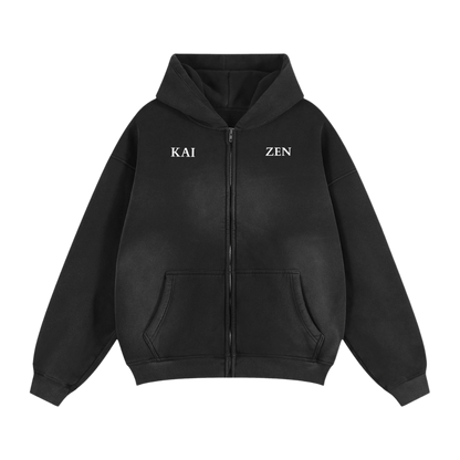 トップス vaultroom FRIENDLY ZIP HOODIE / BLACK VAULTROOM DYED ZIP HOODIE / BLACK