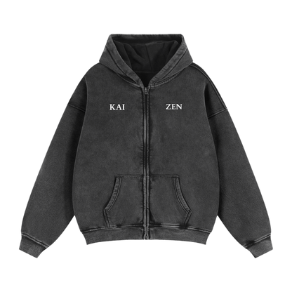 Grey Boxy Zip-Up | KaizenTheWorld